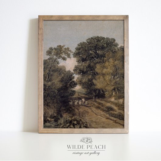 Wooded Landscape vintage painting ポスター