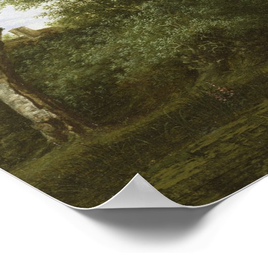 Wooded river landscape ポスター (角)