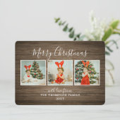 Wooden Background Christmas Card シーズンカード (スタンド正面)
