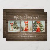 Wooden Background Christmas Card シーズンカード (正面/裏面)