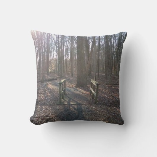 Wooden Bridge Throw Pillow クッション (正面)