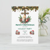 Wooden Cross and Candles Christmas 招待状 (スタンド正面)