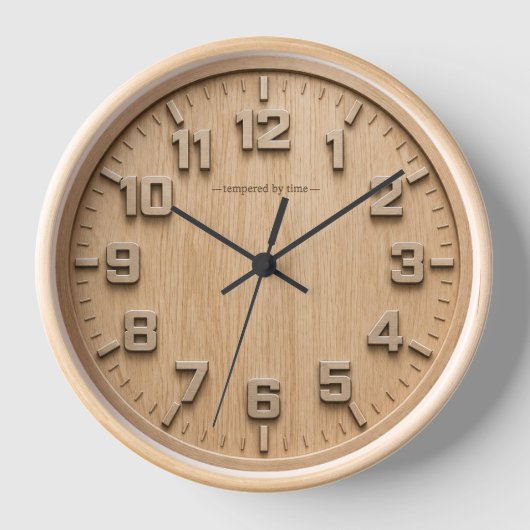 Wooden decor quarts clock 壁時計 (正面)