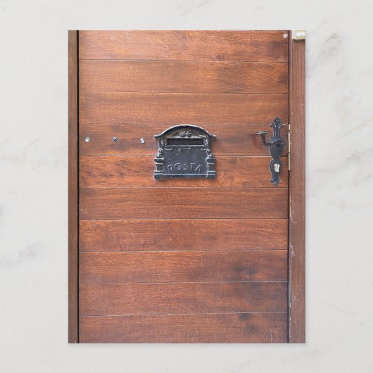 Wooden Door with Letter Slot ポストカード (正面)