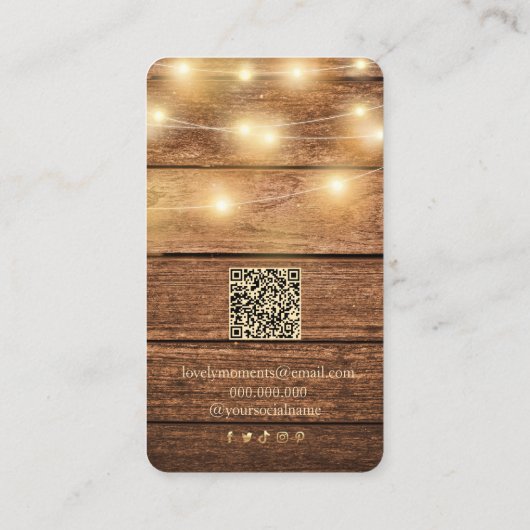 Wooden Earring Card with Lights 名刺 (裏面)