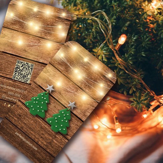Wooden Earring Card with Lights 名刺