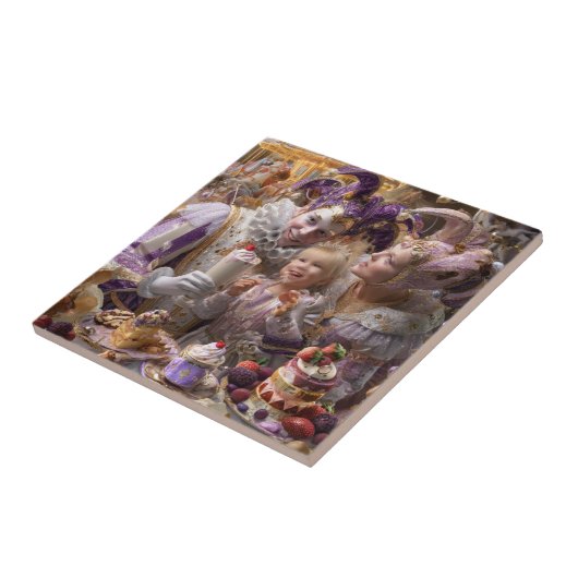 "Wooden Memory Box: Carousel of Sweets and Love in タイル (側面)