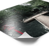 Wooden Pier framed by red Lanterns フォトプリント (角)