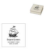 Wooden Sailing Ship Galleon Sea Address ラバースタンプ (押印)