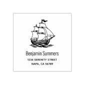 Wooden Sailing Ship Galleon Sea Address ラバースタンプ (インプリント)