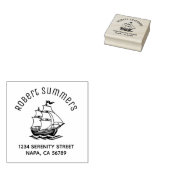 Wooden Sailing Ship Galleon Sea Arch Address ラバースタンプ (押印)