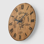 Wooden Style Wild Rose Wall Clock for Mom ラージ壁時計 (傾斜)
