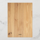 Wooden texture foil family Photo Christmas real 箔招待状 (裏面)