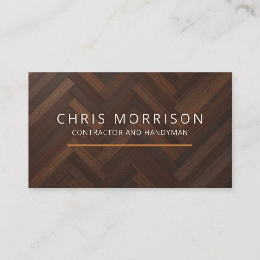 Wooden Texture Handyman & General Contractor 名刺 (正面)