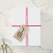 Wooden Thank You ギフトタグ (より糸付き)