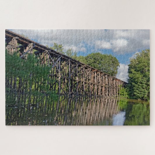Wooden Train Trestle Over a River ジグソーパズル (横)