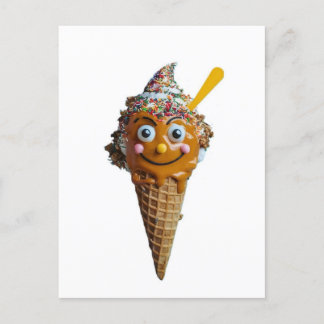 Wooden wall painting with ice cream design. ポストカード