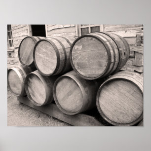 Wooden Whiskey Barrels ポスター