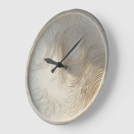 Wooden White Abstract Wall Clock ラージ壁時計 (傾斜)