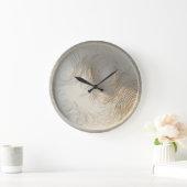 Wooden White Abstract Wall Clock ラージ壁時計 (ホーム)