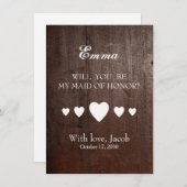 Wooden Will You Be My MAID OF HONOR 招待状 (正面/裏面)