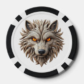 Wooden Wolf Art Carving with Geometric Patterns ポーカーチップ (裏面)