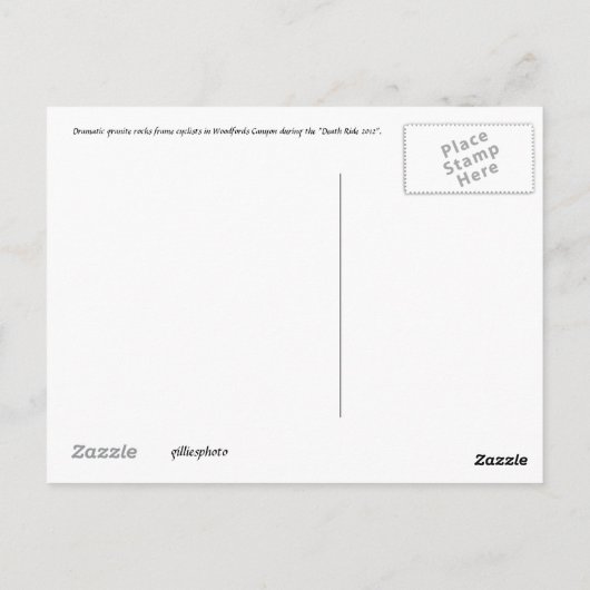 Woodfords渓谷 ポストカード (裏面)