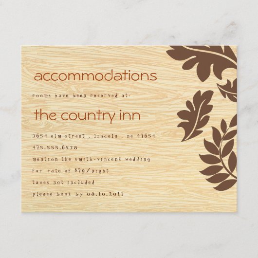 Woodgrainと葉情報カード エンクロージャーカード (正面)