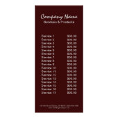 woodgrainの素朴なデザートのチョコレートケーキのパン屋 ラックカード (裏面)