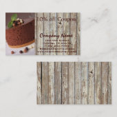 woodgrainの素朴なデザートのチョコレートケーキのパン屋 割引カード (正面/裏面)