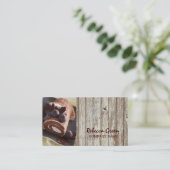 woodgrainの素朴なデザートのチョコレートケーキのパン屋 名刺 (スタンド正面)