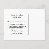 WoodgrainモダンハートRSVPポストカード、ピンク インビテーションポストカード (裏面)