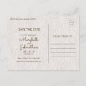 Woodgrainモダン素朴日付ポストカードの保存 案内ポストカード (裏面)