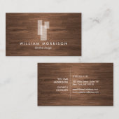 Woodgrain上モダンのArchitectural BlocksロゴII 名刺 (正面/裏面)