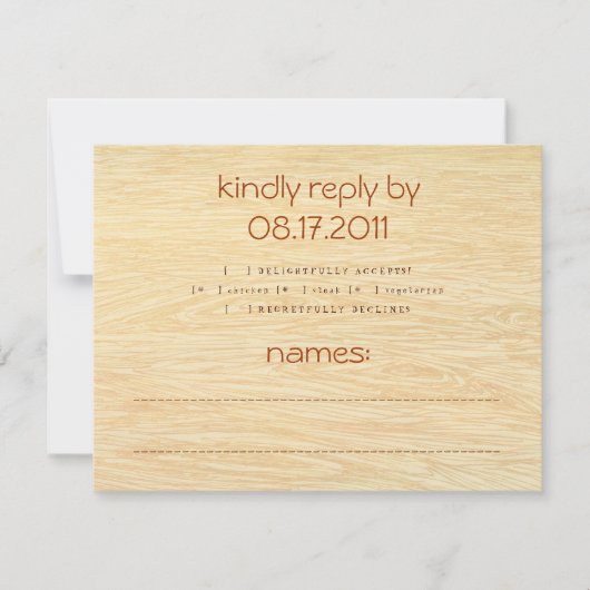 Woodgrain応答カード 出欠カード (正面)