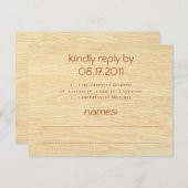 Woodgrain応答カード 出欠カード (正面/裏面)