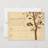 Woodgrain with Brown Love Birds RSVP (正面)