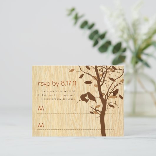 Woodgrain with Brown Love Birds RSVP (スタンド正面)