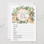 Woodlandによる赤ちゃんシャワーゲームカードの予測 招待状 (正面)