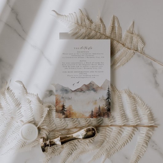 Woodlandの結婚詳細挿入カード エンクロージャーカード