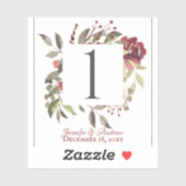 Woodlandバラテーブル番号シール シール (シート)