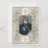 Woodland図解入りの、写真付きのフォトフレーム シーズンカード (正面)