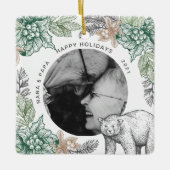 Woodland素朴祖父母の休日の写真 セラミックオーナメント (正面)