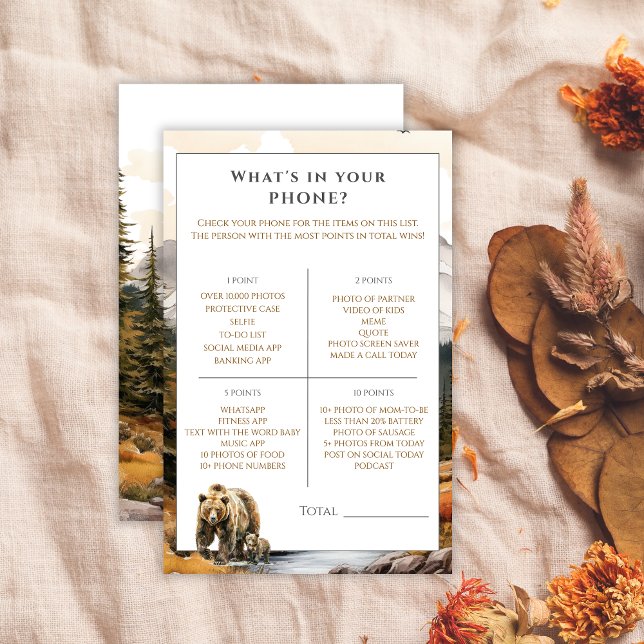 Woodland素朴電話で何が赤ちゃんシャワー (クリエイターアップロード済み)