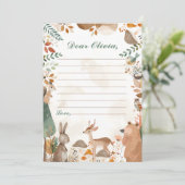 Woodland誕生日タイムカプセルノートメッセージカード 招待状 (スタンド正面)