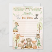 Woodland誕生日タイムカプセルノートメッセージカード 招待状 (正面)