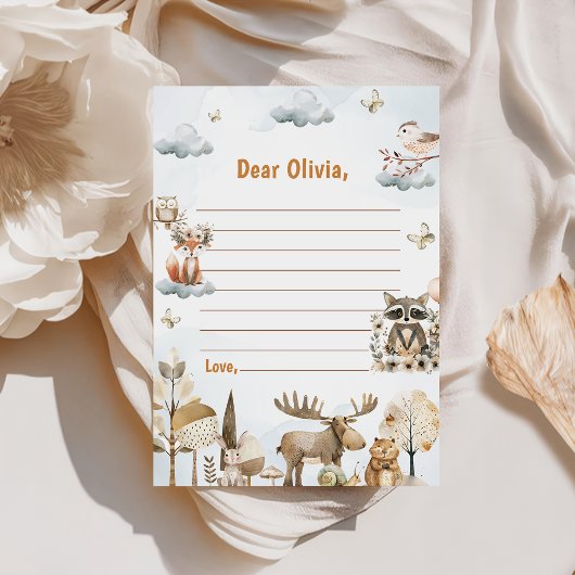 Woodland誕生日タイムカプセルノートメッセージカード 招待状