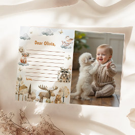 Woodland誕生日タイムカプセルノートメッセージカード 招待状