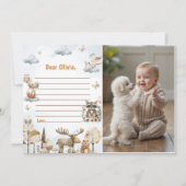 Woodland誕生日タイムカプセルノートメッセージカード 招待状 (正面)