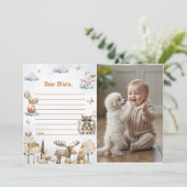 Woodland誕生日タイムカプセルノートメッセージカード 招待状 (スタンド正面)